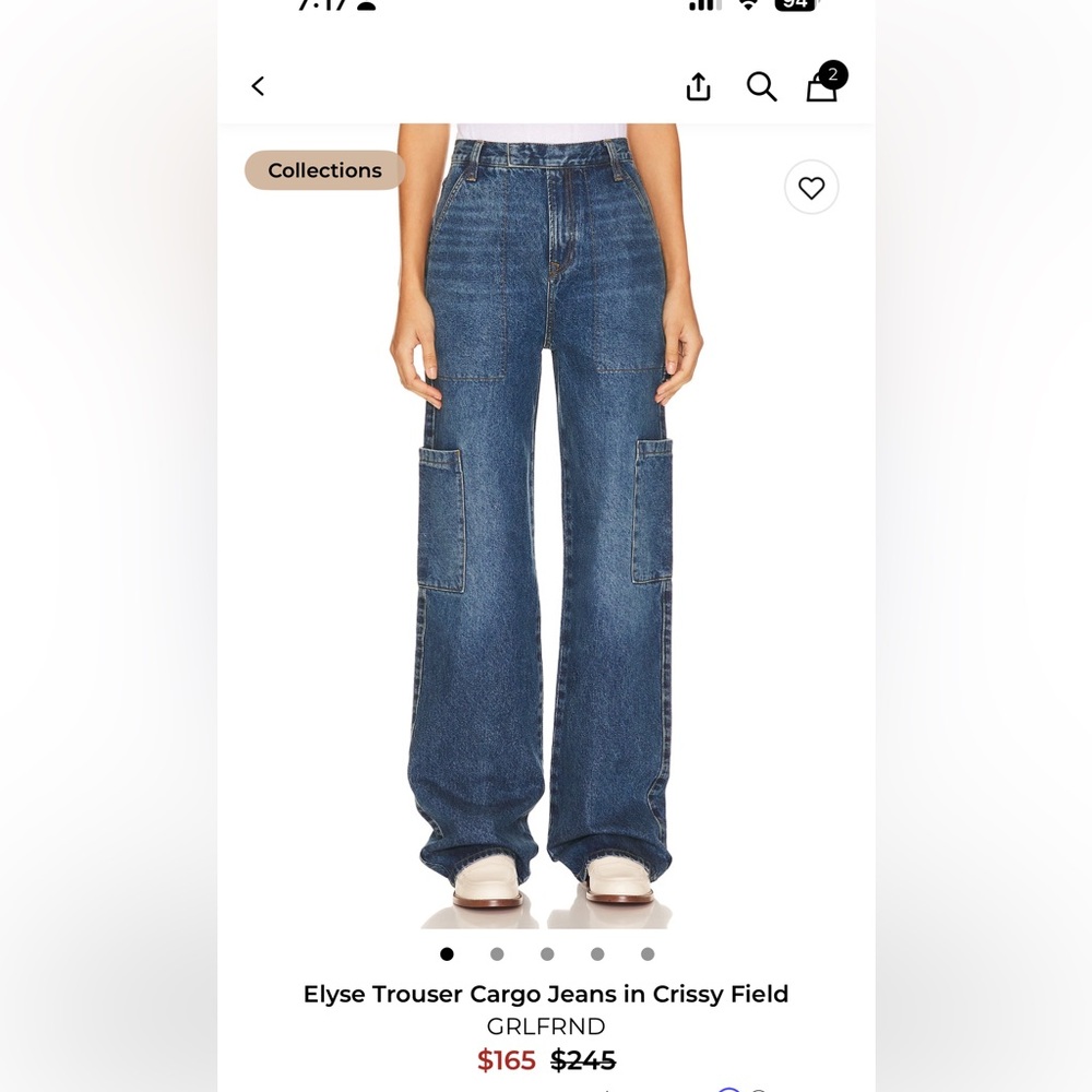 Women's Blue Cargo Jeans